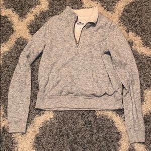 Grey hollister quarter zip sweatshirt
